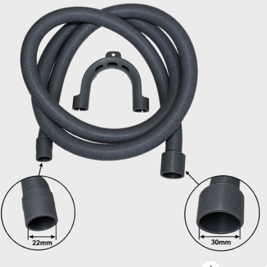 DEFY Washing Machine And Dishwasher 2m Crush Proof Drain Hose 30mm, 22mm End