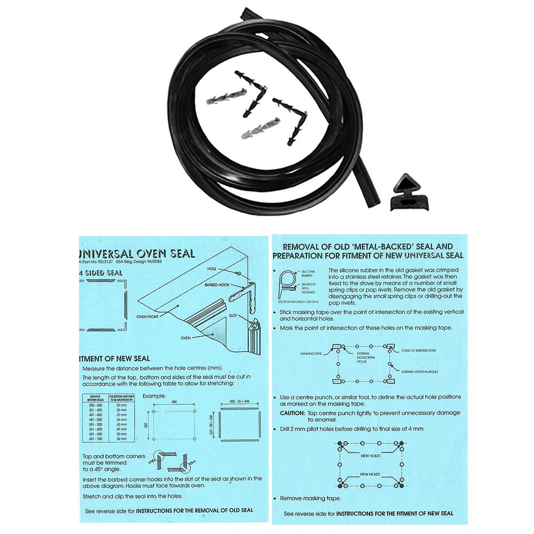 Universal Oven Door Seal 4 Sided