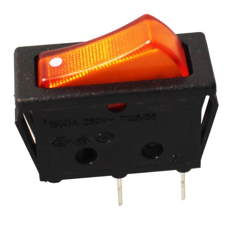 Universal Oven Rocker Switch On/Off Amber/Black