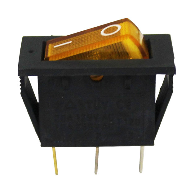 Universal Stove Rocker Switch Amber Illuminated Black No Trim