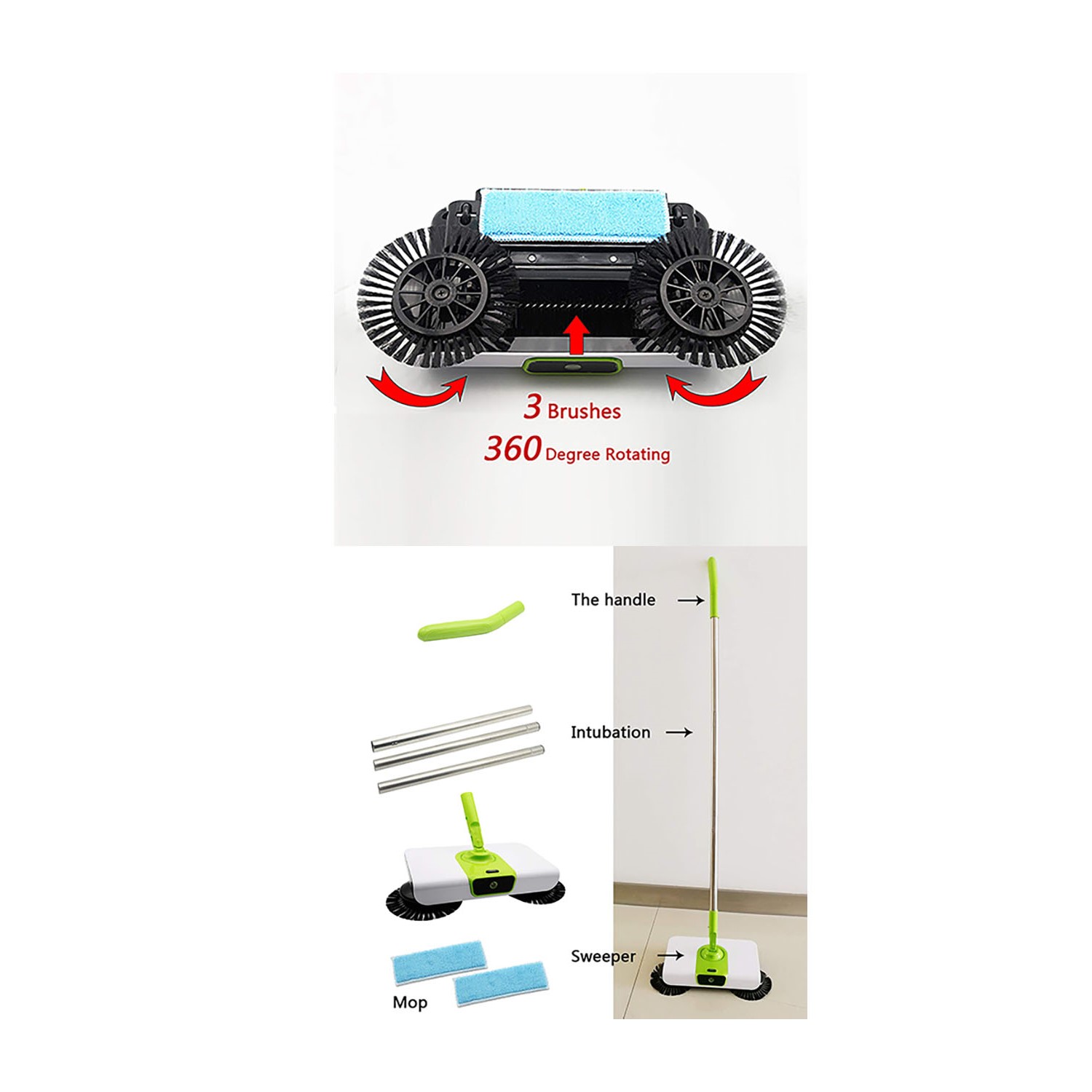 Universal Tile Rotating Brush Sweeper Mechanical