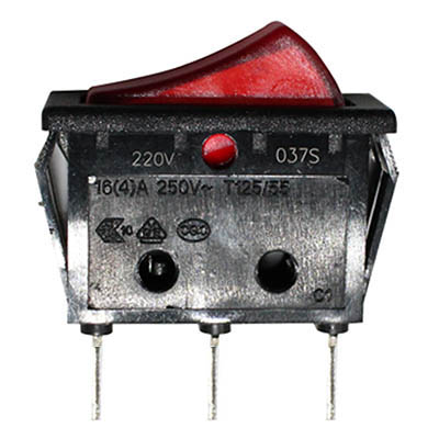 Universal Stove Rocker Switch Red Illuminated No Trim
