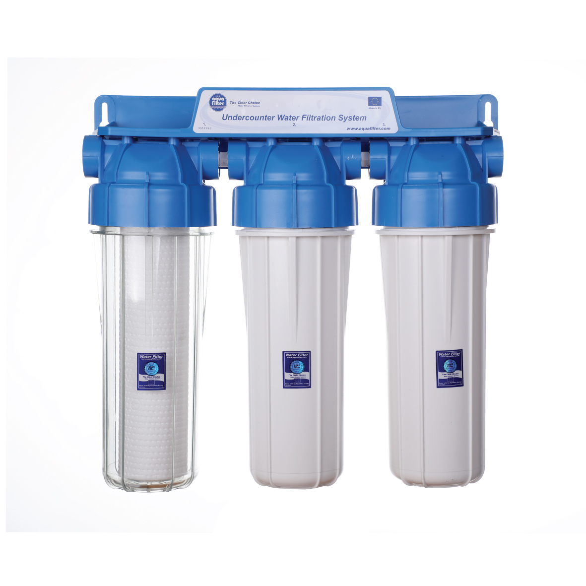 Under counter 3 Stage Water Filtration System With Cartridge Filters Included And Faucet